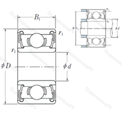 Подшипник шариковый радиальный 609 DD