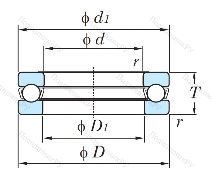 Упорный шариковый подшипник 51117