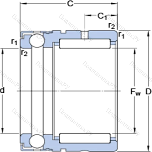 Комбинированные упорные шарикоподшипники с игольчатыми роликами NX 25 от производителя  SKF Комбинированные упорные шарикоподшипники с игольчатыми роликами NX 25 от производителя  SKF