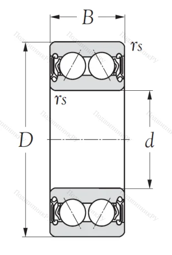 Двухрядный шариковый подшипник 5200 2RS от производителя  KSM Двухрядный шариковый подшипник 5200 2RS от производителя  KSM