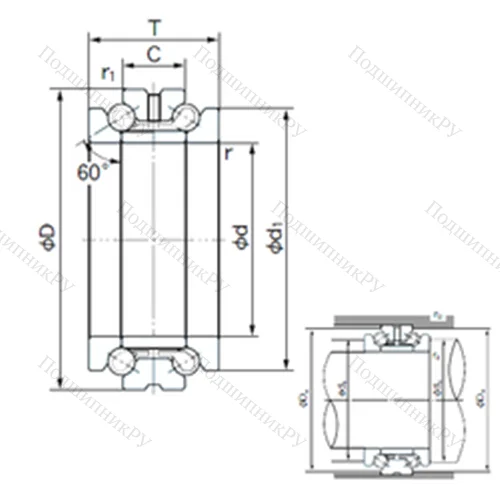 Подшипник шариковый упорно-радиальный 42TAD 20 от производителя  NACHI