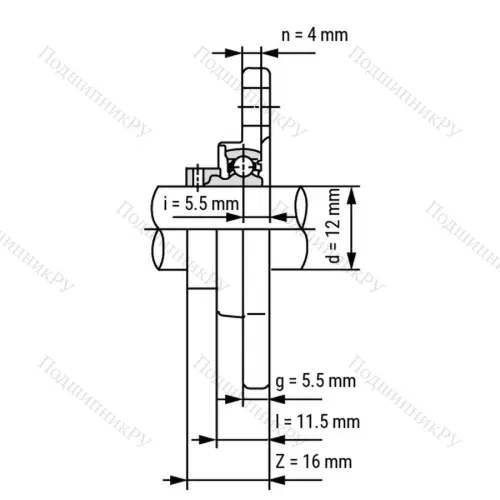 Подшипниковый узел KFL 001-ST - Вал: 12 мм от производителя  LPZ