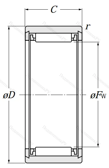 Игольчатый подшипник NK 12/12 NTN