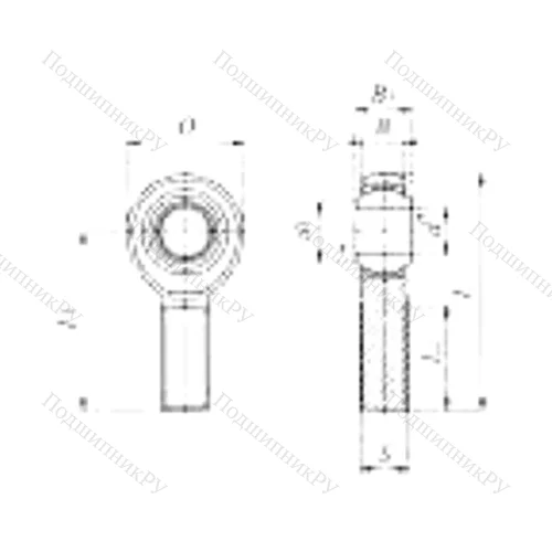 Подшипник скольжения сферический POSB 7 от производителя  IKO