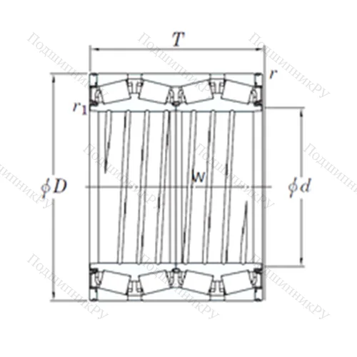 Подшипник роликовый радиально-упорный 47TS 614127D от производителя  KOYO