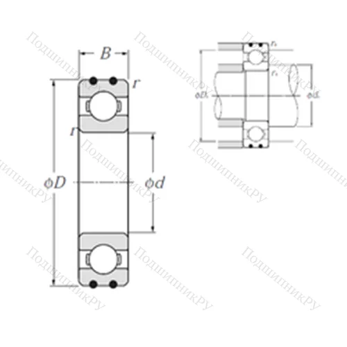 Подшипник шариковый радиальный AC-6306