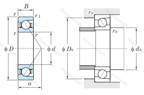 Однорядный шариковый подшипник 7302 B от производителя  KOYO