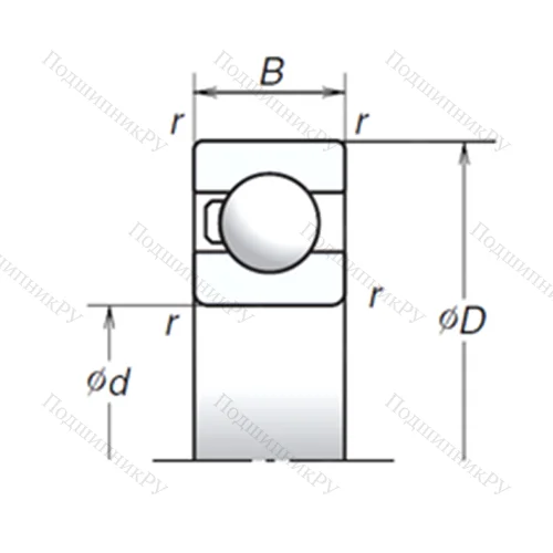 Подшипник шариковый радиальный 6000T 1X