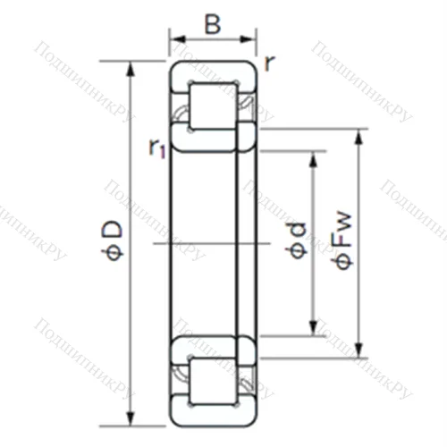 Подшипник роликовый радиальный NUP 2307 E
