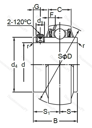 Корпусный подшипник UC 210-30 в Екатеринбурге