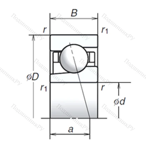Подшипник шариковый радиально-упорный 15BGR 19X