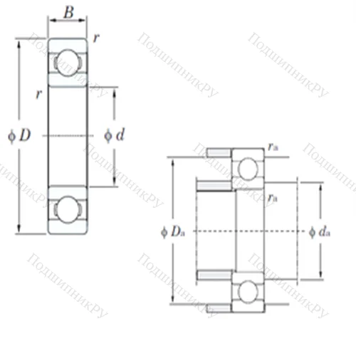 Подшипник шариковый радиальный 6004R