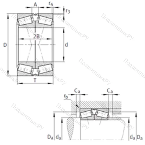 Подшипник роликовый радиально-упорный спаренный 31328-X-N 11CA-A 160-200 от производителя  FAG