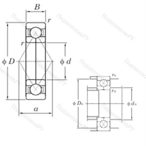 Подшипник шариковый радиально-упорный 6304BI