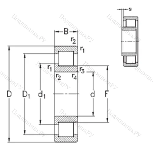 Подшипник роликовый радиальный NJ 240-E-MA 6