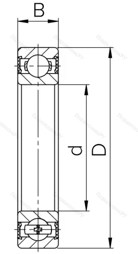 Шариковый однорядный подшипник 180110 (6010 2RS) в Екатеринбурге