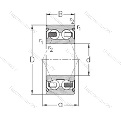 Подшипник шариковый радиально-упорный 3214-B-2Z-TV