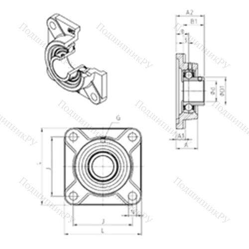 Подшипниковый узел шариковый радиальный USF 212 от производителя  SNR