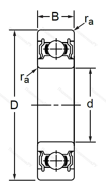 Однорядный шариковый подшипник SS 6010 2RS (180110 Ю ГОСТ) в Екатеринбурге