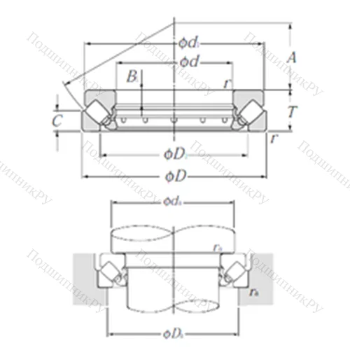 Подшипник роликовый упорно-радиальный 29396