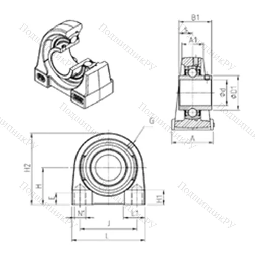Подшипниковый узел шариковый радиальный UCPG 203 от производителя  SNR