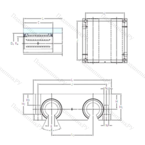 Подшипник шариковый линейный LQCF 25-2LS от производителя  SKF