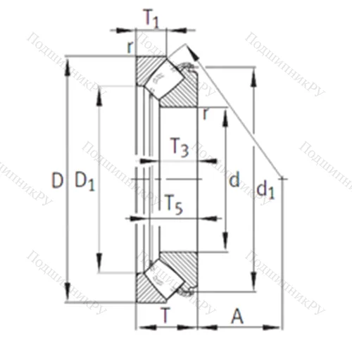 Подшипник роликовый упорно-радиальный 29460-E 1 от производителя  INA