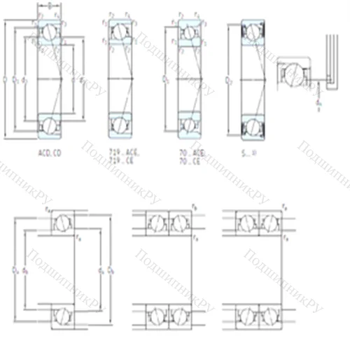 Подшипник шариковый радиально-упорный S 71912 CE/HCP 4A от производителя  SKF