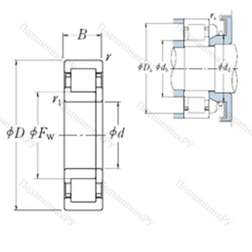 Подшипник роликовый радиальный NUP 2212 ET