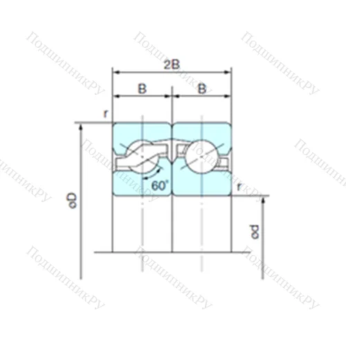 Подшипник шариковый упорно-радиальный спаренный 17TAB 04DF от производителя  NACHI
