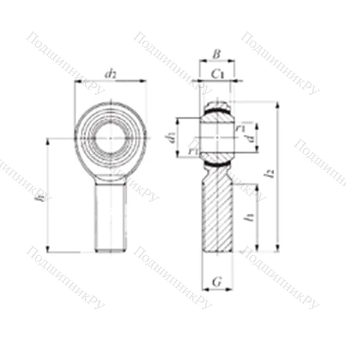 Подшипник скольжения сферический POS 16EC от производителя  IKO