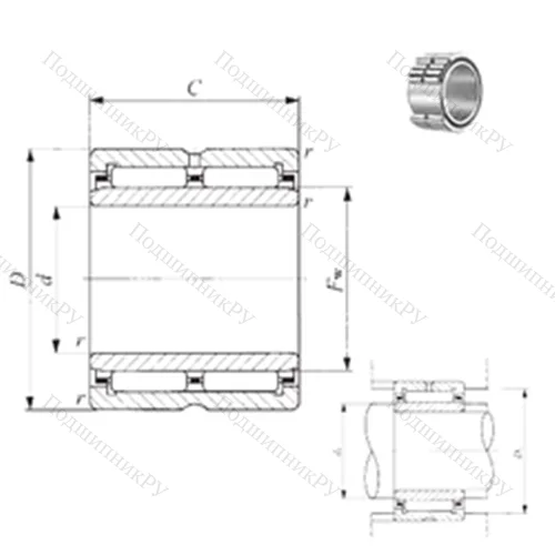 Подшипник игольчатый радиальный NA 6915 от производителя  IKO