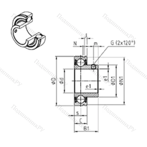 Подшипник шариковый радиальный CUS 207 от производителя  SNR Подшипник шариковый радиальный CUS 207 от производителя  SNR