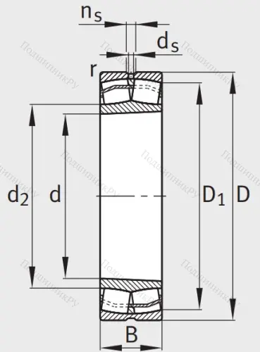 Сферический роликовый подшипник с конической посадкой на вал 22217 E 1 XL K от производителя  FAG
