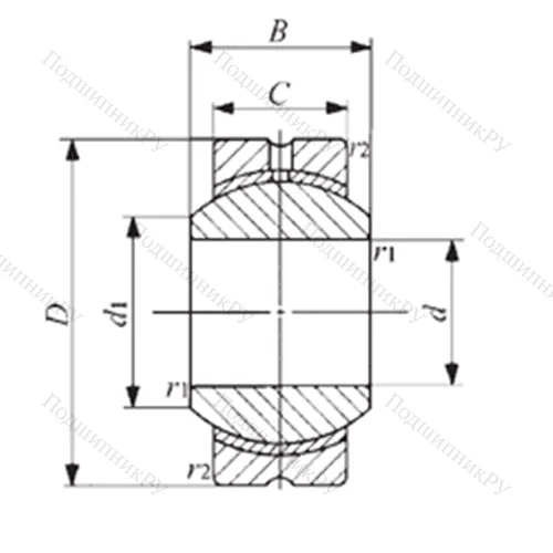 Подшипник скольжения сферический PB 6 от производителя  IKO