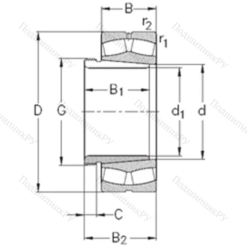 Подшипник роликовый радиальный самоцентрирующийся 23264-K-MB-W 33+AH 3264 от производителя  NKE
