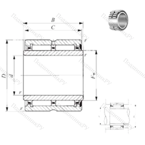 Подшипник игольчатый радиальный NA 6919U от производителя  IKO