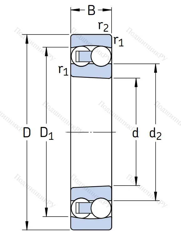 Двухрядный шариковый подшипник 2310 K