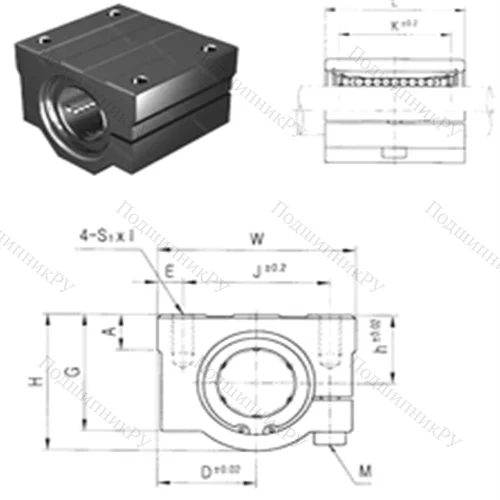 Подшипник шариковый линейный SCJ 12UU от производителя  Samick