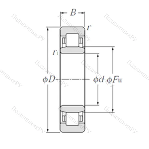Подшипник роликовый радиальный NU 244 от производителя  NTN Подшипник роликовый радиальный NU 244 от производителя  NTN