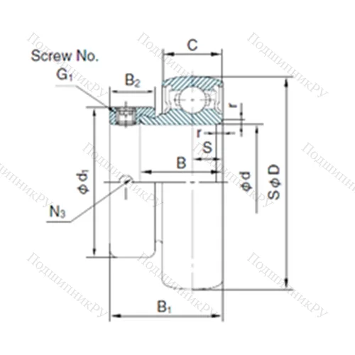 Подшипник шариковый радиальный MU 004+ER