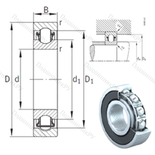 Подшипник с шариковыми роликами (ball roller) радиальный BXRE 001-2HRS от производителя  INA