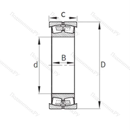 Подшипник роликовый радиальный самоцентрирующийся 800730 от производителя  FAG
