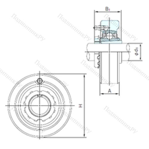 Подшипниковый узел шариковый радиальный UKC 211+H 2311 от производителя  NACHI