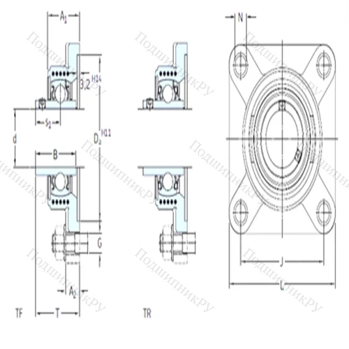 Подшипниковый узел шариковый радиальный FYK 35 TF от производителя  SKF