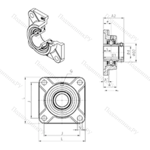 Подшипниковый узел шариковый радиальный EXF 309 от производителя  SNR