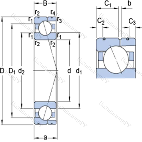 Прецизионные радиально-упорные шарикоподшипники 7034 ACD/P 4AL от производителя  SKF