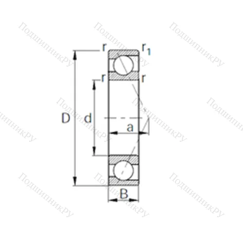 Подшипник шариковый радиально-упорный 7405A от производителя  KBC