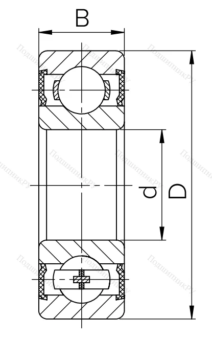 Миниатюрный шариковый подшипник 1000098 2RS  (619/8 2RS) в Екатеринбурге