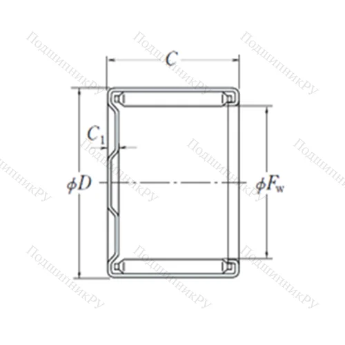 Подшипник игольчатый радиальный MF-2526 от производителя  NSK Подшипник игольчатый радиальный MF-2526 от производителя  NSK